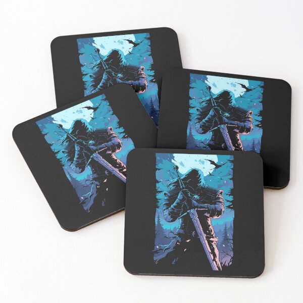 Item preview, Lone Monster Hunter by a Moonlit Night - Witcher designed and sold by Fenay Designs.