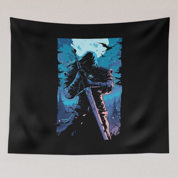 Item preview, Lone Monster Hunter by a Moonlit Night - Witcher designed and sold by Fenay Designs.