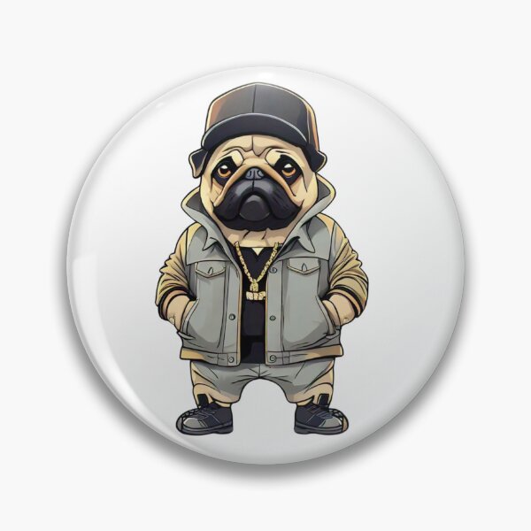 Item preview, Pug Thug Swagger Urban Cartoon  designed and sold by Lisa Pearlman.