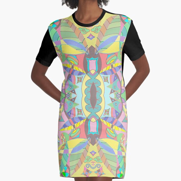 Leaves abstract pattern Graphic T-Shirt Dress