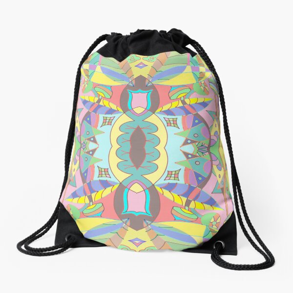 Leaves abstract pattern Drawstring Bag
