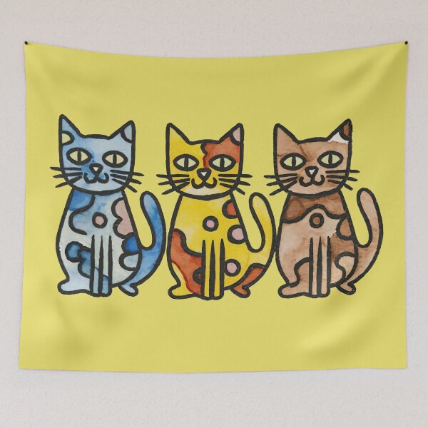 Item preview, Triple Trouble - Pastel Trio of Feline Charm designed and sold by Delemore Art.