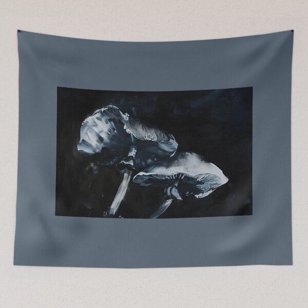 Item preview, Contrasting Mushrooms- Bold Brushstrokes in Dramatic Fungi Light and Shadow designed and sold by OlfactoART Studio.