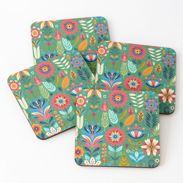 Item preview, Scandinavian Folk Art floral pattern  designed and sold by FOLK ART FUSION.