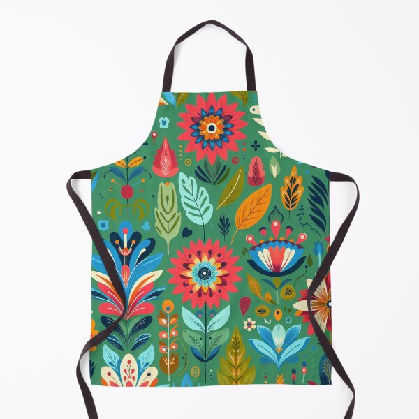 Item preview, Scandinavian Folk Art floral pattern designed and sold by FOLK ART FUSION.