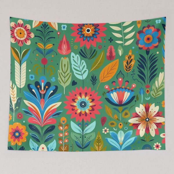 Item preview, Scandinavian Folk Art floral pattern  designed and sold by FOLK ART FUSION by heidiannemorris.