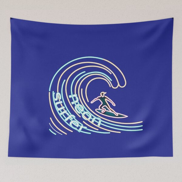 Item preview, Neon Wave Rider - Surf's Luminous Dance designed and sold by leyfinder.