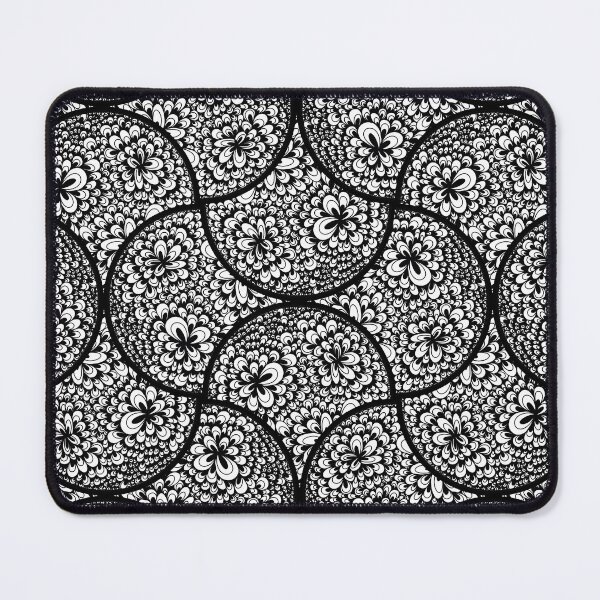Item preview, Black and White Blooming Doodle Art Deco Fans designed and sold by Triplicate Limited.