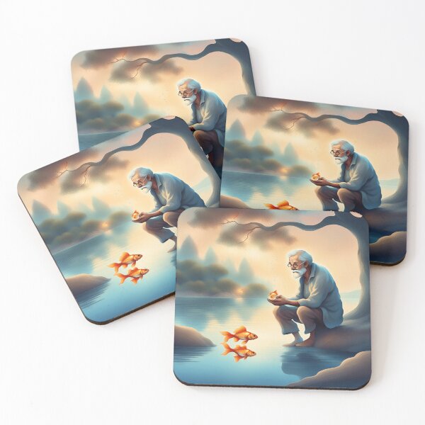 Item preview, A Serene Encounter: Reflections of the Old Man and the Goldfish designed and sold by CaseGallagher.