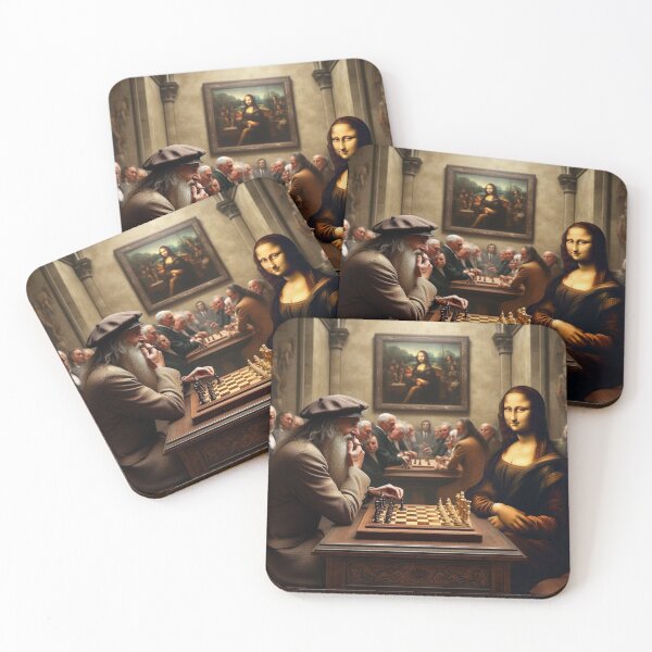 Item preview, Mona Lisa playing chess with Leonardo da Vinci designed and sold by Theudric.