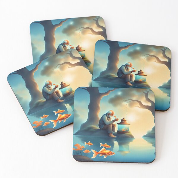 Item preview, Tranquility Unveiled: The Tale of the Old Man and the Goldfish designed and sold by CaseGallagher.