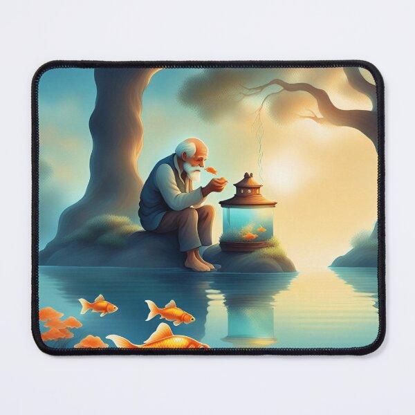 Item preview, Tranquility Unveiled: The Tale of the Old Man and the Goldfish designed and sold by CaseGallagher.