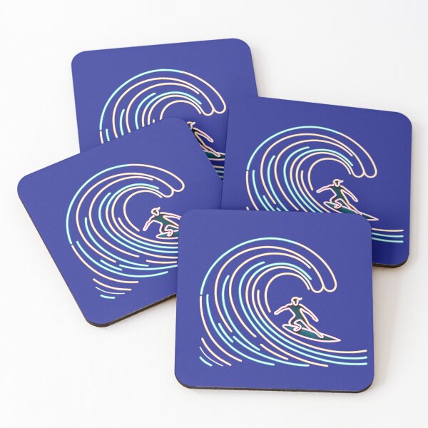 Item preview, Neon Wave Rider - Surf's Luminous Dance designed and sold by leyfinder.