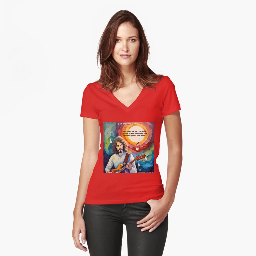 Item preview, Fitted V-Neck T-Shirt designed and sold by ltcartoons.