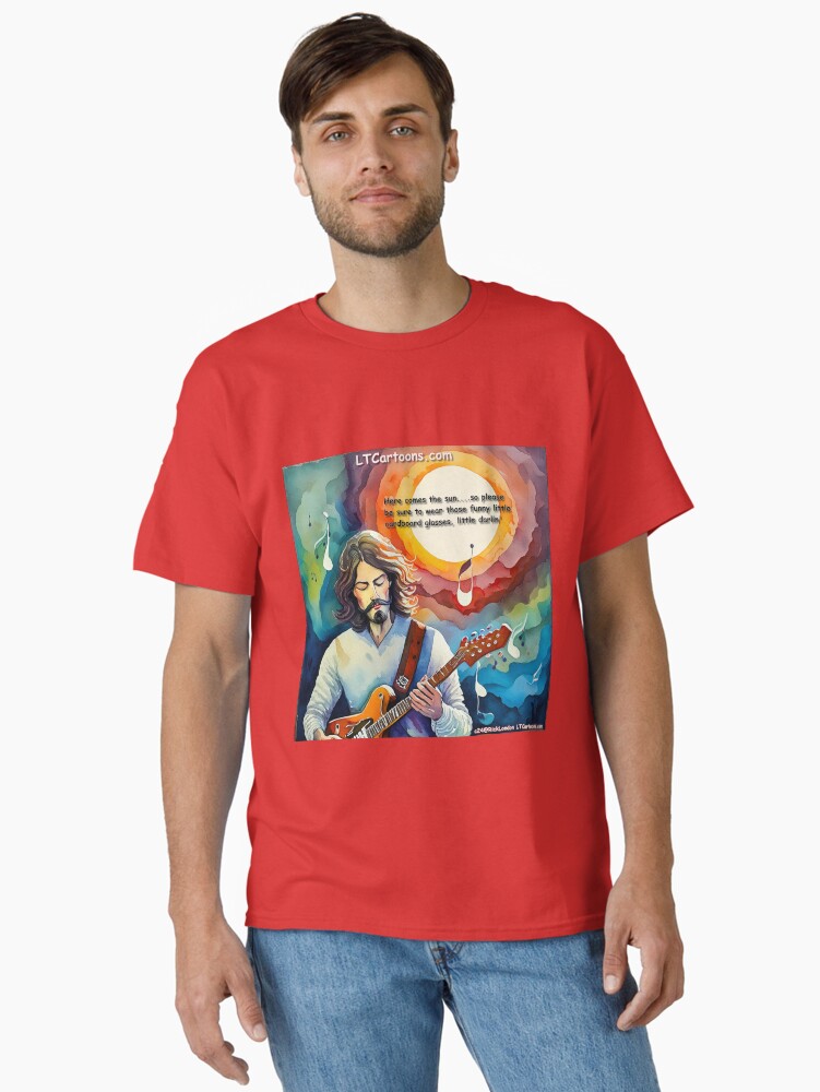Thumbnail 2 of 7, Classic T-Shirt, Here Comes The Sun At Full Eclipse Little Darlin' designed and sold by ltcartoons.