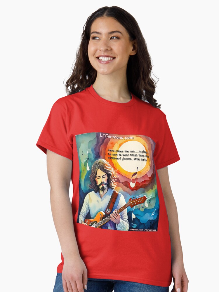 Thumbnail 1 of 7, Classic T-Shirt, Here Comes The Sun At Full Eclipse Little Darlin' designed and sold by ltcartoons.