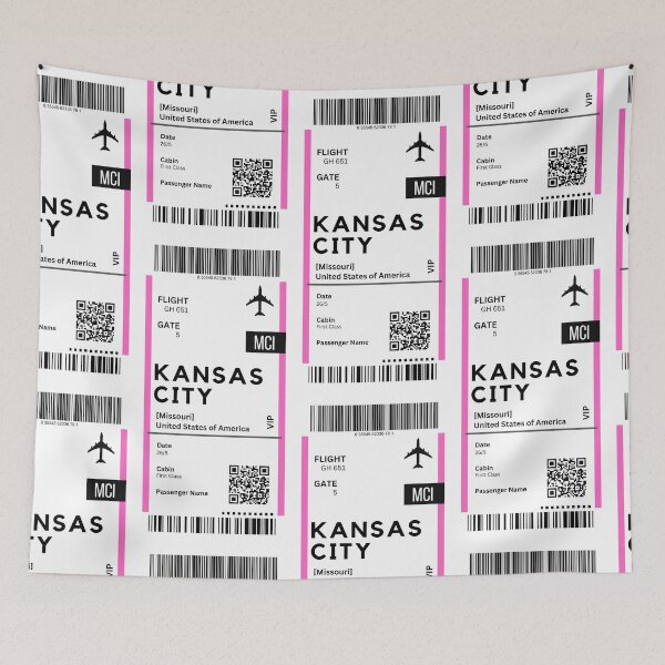 Item preview, Kansas city, Missouri Airplane Boarding pass designed and sold by RoamInk.