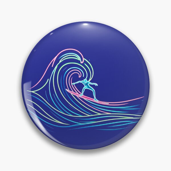 Item preview, Neon Wave Rider - Surf's Luminous Dance designed and sold by leyfinder.