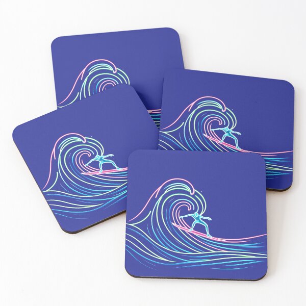 Item preview, Neon Wave Rider - Surf's Luminous Dance designed and sold by leyfinder.