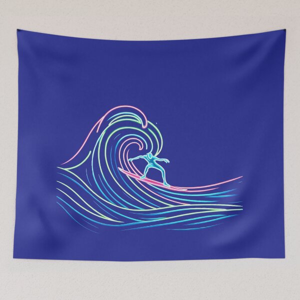 Item preview, Neon Wave Rider - Surf's Luminous Dance designed and sold by leyfinder.