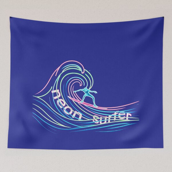 Item preview, Neon Wave Rider - Surf's Luminous Dance designed and sold by leyfinder.