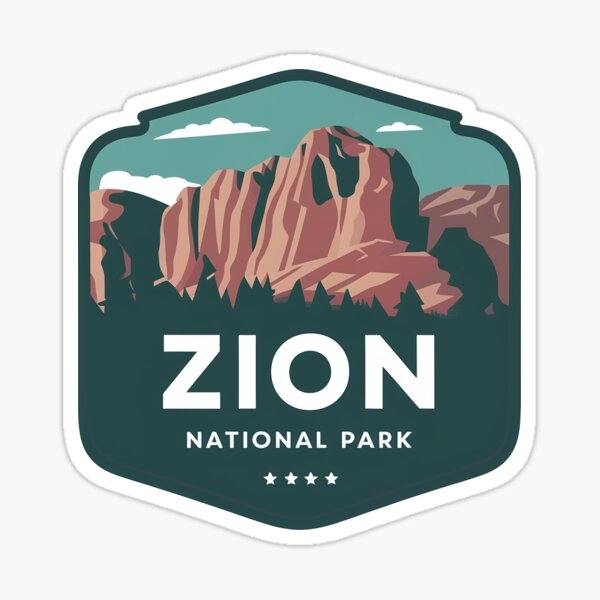 Vista previa del artículo con la obra «Emblema del logotipo del Parque Nacional Zion», diseñado y vendido por ArtFusion-Shop.