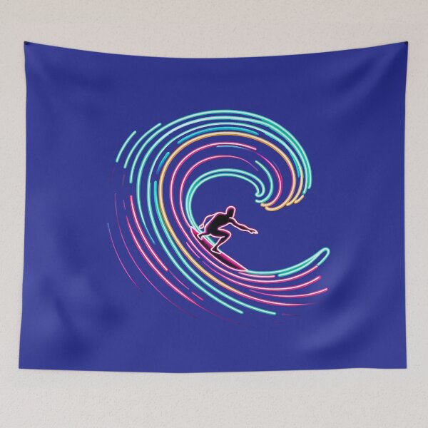 Item preview, Neon Crest Odyssey - The Surfer's Luminous Trail designed and sold by leyfinder.