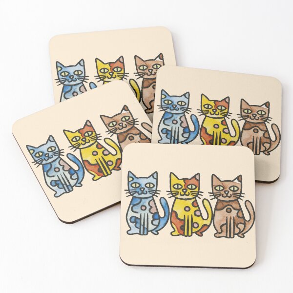 Item preview, Triple Trouble - Pastel Trio of Feline Charm designed and sold by Delemore Art.