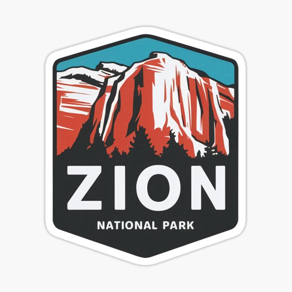 Vista previa del artículo con la obra «Emblema del logotipo del Parque Nacional Zion #3», diseñado y vendido por ArtFusion-Shop.
