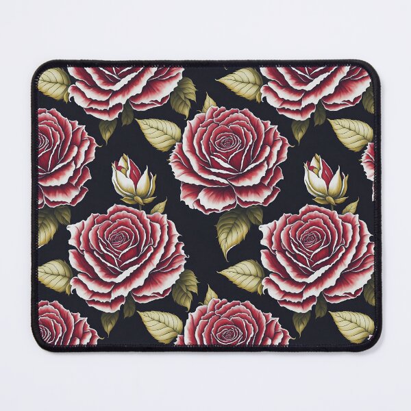 Item preview, Red with white roses seamless pattern designed and sold by Andrey-Myagkov.