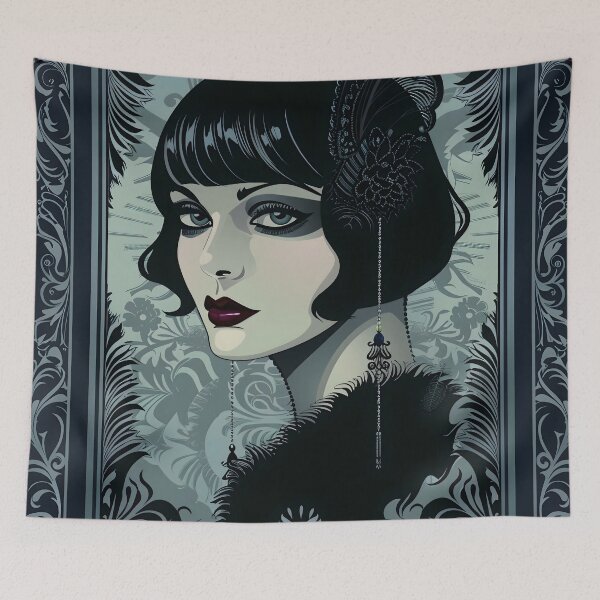 Item preview, Blue and Black Gothic Roaring 20's Woman designed and sold by dcrc.