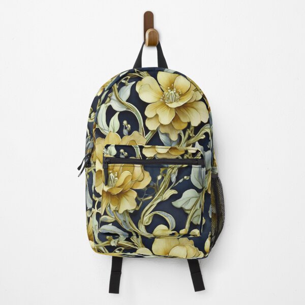 Item preview, Yellow flowers on navy designed and sold by Flowersonstuff.