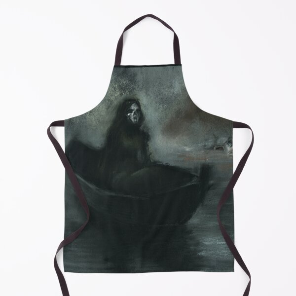 Item preview, Dark Gothic Art Grim Reaper in a Boat Drawing designed and sold by Dariia Zhyrova.