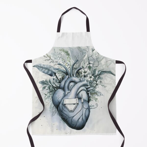 Item preview, Aquarelle Pacemaker on Anatomy botanical heart in grey hues designed and sold by EmeraldeaArt.