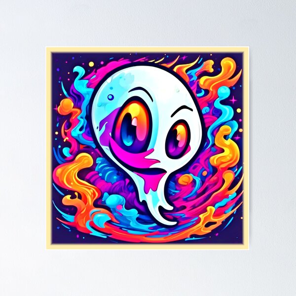 Item preview, Vibrant Ghost Cartoon designed and sold by Health And Fitness Posts e-Store.