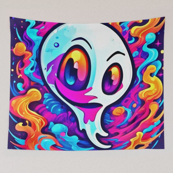 Item preview, Vibrant Ghost Cartoon designed and sold by Health And Fitness Posts e-Store.