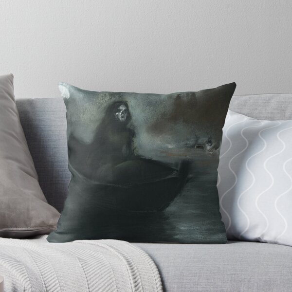 Item preview, Dark Gothic Art Grim Reaper in a Boat Drawing designed and sold by Dariia Zhyrova.