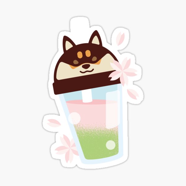 Vista previa del artículo con la obra «Sakura Matcha Shiba», diseñado y vendido por MINIMOillu.