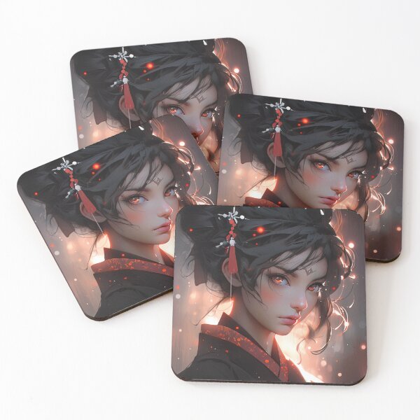 Item preview, Elegant Crimson Geisha Anime Girl designed and sold by bubblegoth.