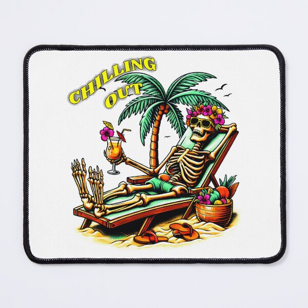 Item preview, Chilling Out Unwind in Style: Beachside Vibes with our Chilled-Out Skeleton Tee! designed and sold by Starwebd.