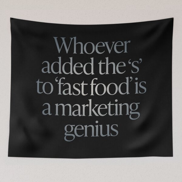 Item preview, Quien haya añadido la 's' a 'comida rápida' es un genio del marketing. v.4 designed and sold by x1brett.
