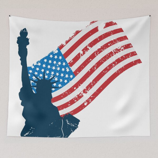 Item preview, Statue of Liberty USA Flag Blue designed and sold by poisondesign.