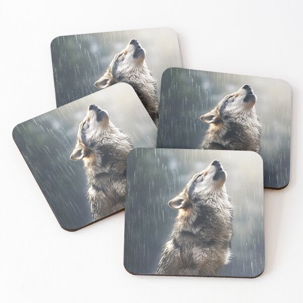Item preview, Lone Wolf Howling in the Rain designed and sold by OccultDreams.