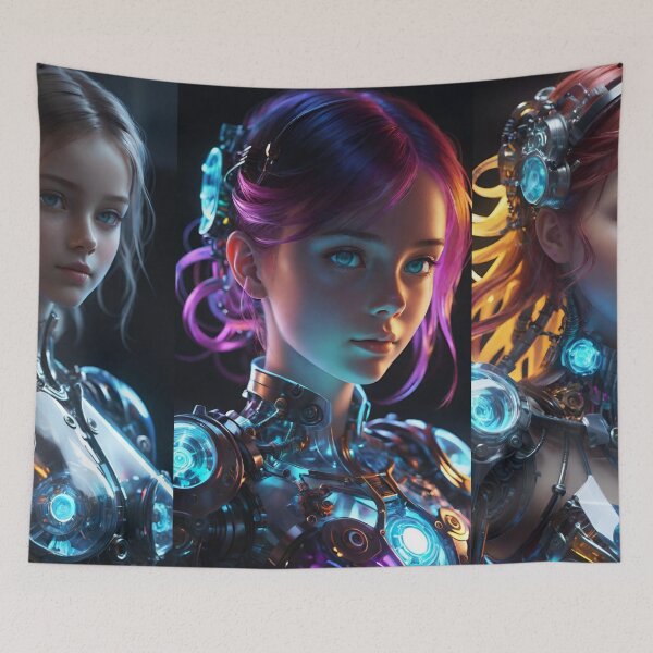 Item preview, Three Portraits of  Female Androids designed and sold by masabo.