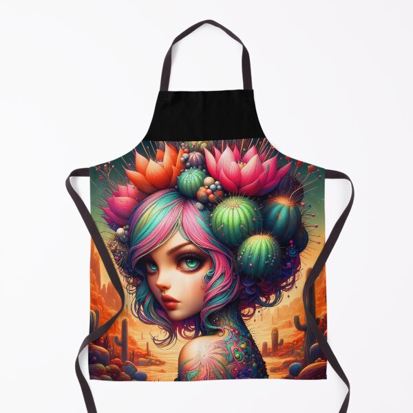 Item preview, Oasis Queen: Lady Cactus's Radiant Portrait - fantasy portraiture designed and sold by EmeraldeaArt.