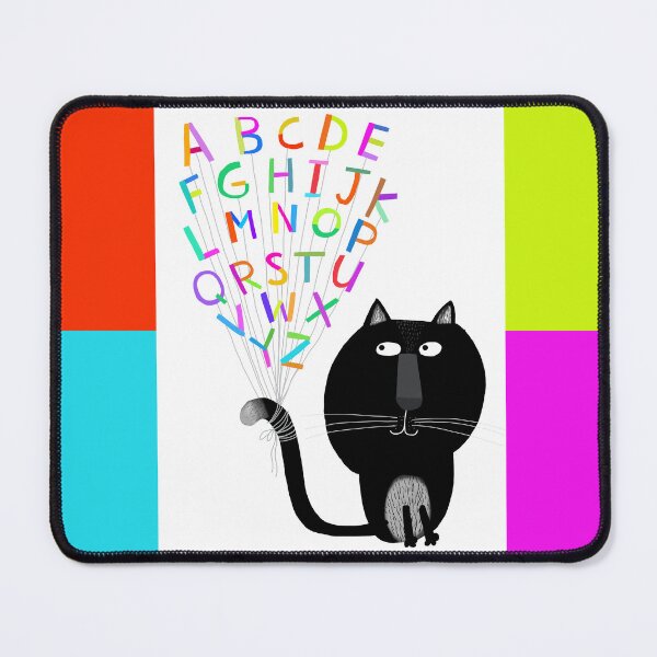 Item preview, Colorful Alphabet Letters with Black Cat by Artist Carla Daly designed and sold by Carla Daly.