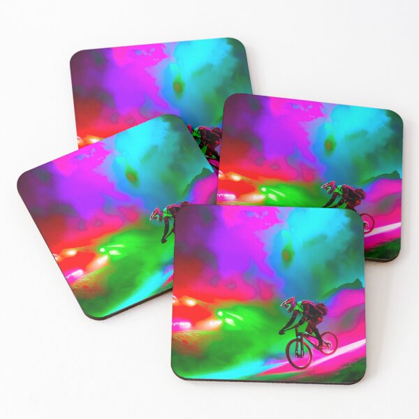Item preview, Luminous Trailblazer: MTB Rider Illuminated by Vibrant Colors designed and sold by GrizzlyCollective.