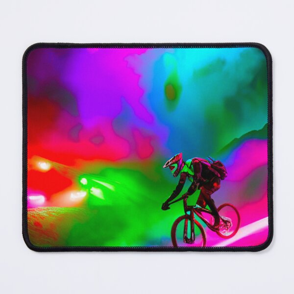 Item preview, Luminous Trailblazer: MTB Rider Illuminated by Vibrant Colors designed and sold by GrizzlyCollective.