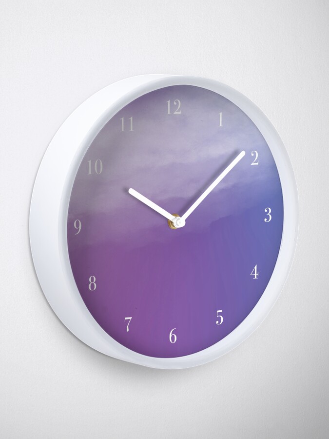 Alternate view of Watercolor (purple) Clock