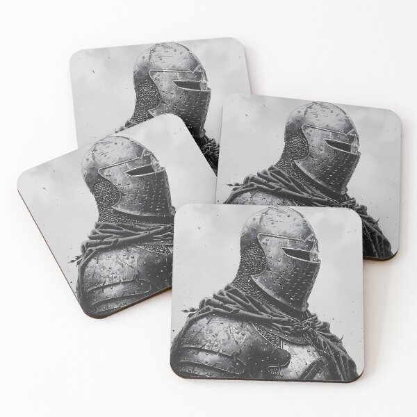 Item preview, Black and white Medieval Knight print designed and sold by dcrc.